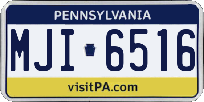 PA license plate MJI6516