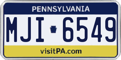 PA license plate MJI6549