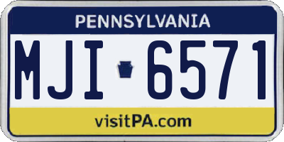 PA license plate MJI6571