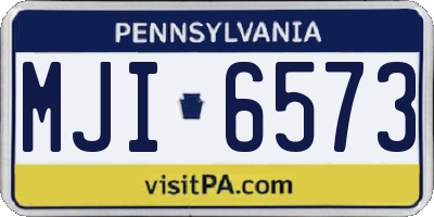 PA license plate MJI6573