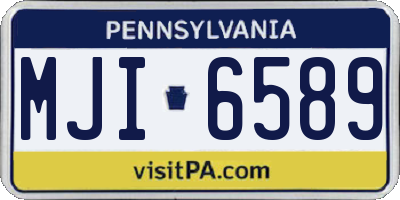 PA license plate MJI6589