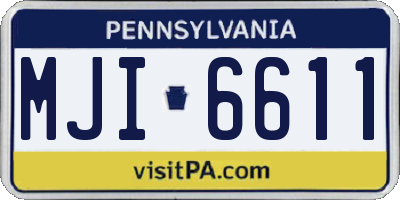 PA license plate MJI6611