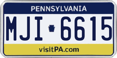 PA license plate MJI6615