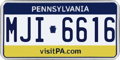 PA license plate MJI6616