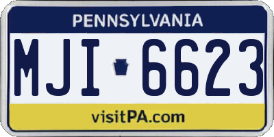 PA license plate MJI6623