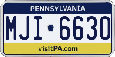 PA license plate MJI6630