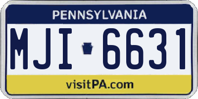 PA license plate MJI6631