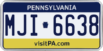 PA license plate MJI6638