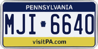 PA license plate MJI6640