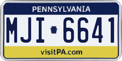 PA license plate MJI6641