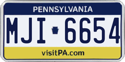 PA license plate MJI6654