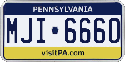 PA license plate MJI6660