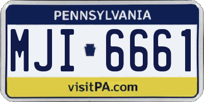 PA license plate MJI6661