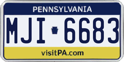 PA license plate MJI6683