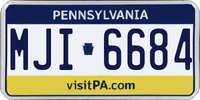 PA license plate MJI6684