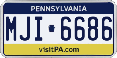 PA license plate MJI6686