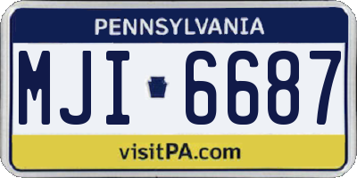 PA license plate MJI6687