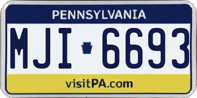 PA license plate MJI6693