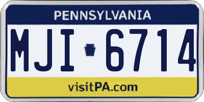 PA license plate MJI6714