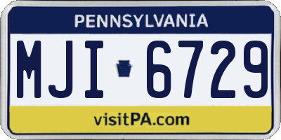 PA license plate MJI6729