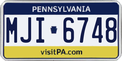 PA license plate MJI6748