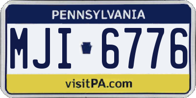 PA license plate MJI6776