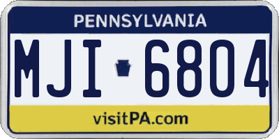 PA license plate MJI6804