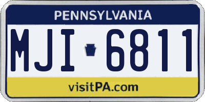 PA license plate MJI6811