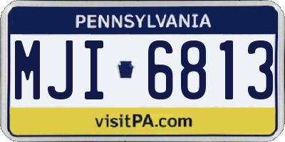PA license plate MJI6813
