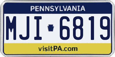 PA license plate MJI6819