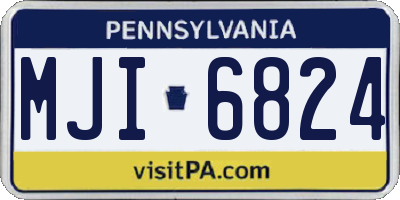 PA license plate MJI6824