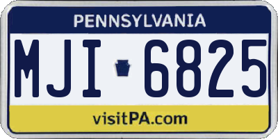 PA license plate MJI6825