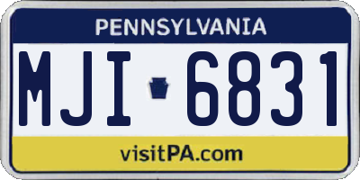 PA license plate MJI6831