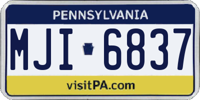 PA license plate MJI6837