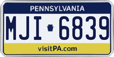 PA license plate MJI6839