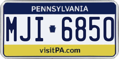 PA license plate MJI6850