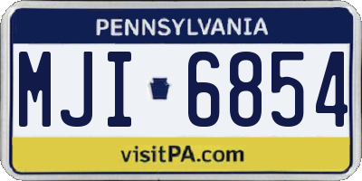 PA license plate MJI6854