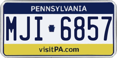 PA license plate MJI6857
