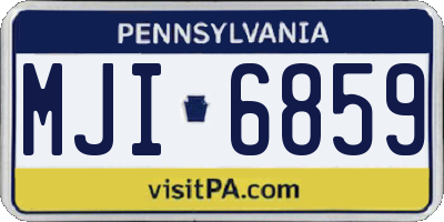 PA license plate MJI6859