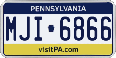 PA license plate MJI6866