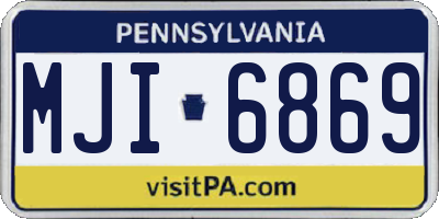 PA license plate MJI6869