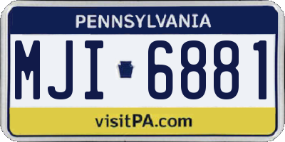 PA license plate MJI6881