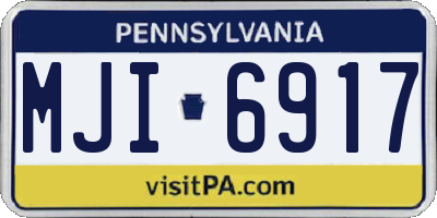 PA license plate MJI6917