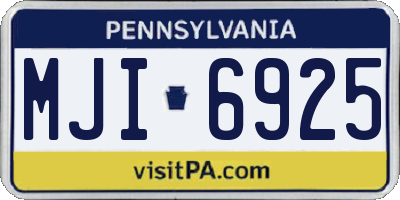 PA license plate MJI6925