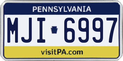 PA license plate MJI6997