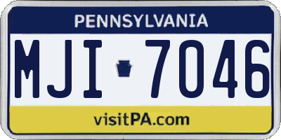 PA license plate MJI7046