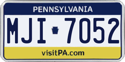 PA license plate MJI7052