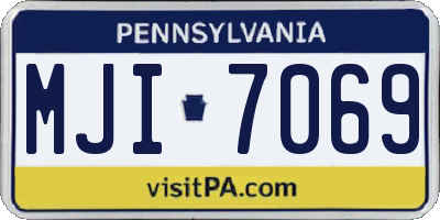 PA license plate MJI7069