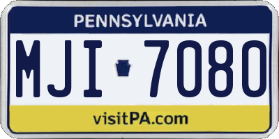 PA license plate MJI7080