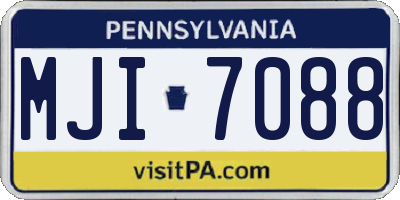 PA license plate MJI7088